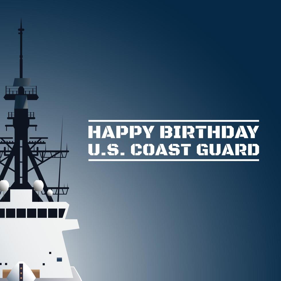 U.S. Coast Guard Birthday Background. vector