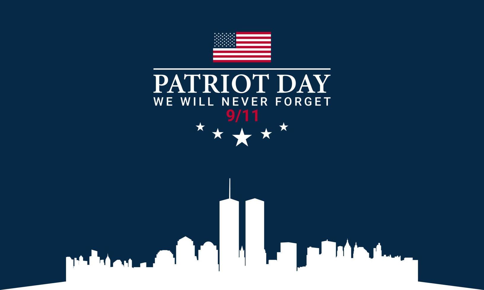 Patriot Day Background With New York City Silhouette. vector