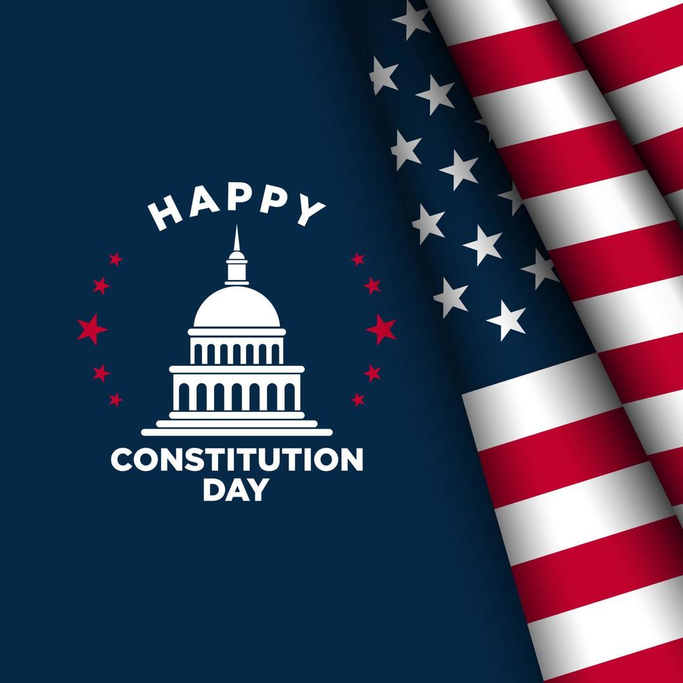 Constitution Day Background with USA Flag Illustration. vector