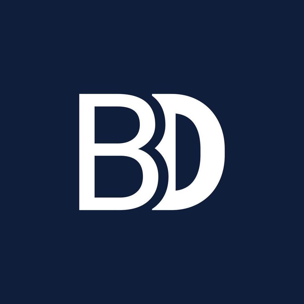 plantilla de diseño de logotipo de letra bd. vector