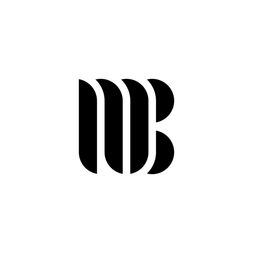 diseño del logotipo de la letra inicial mb. vector