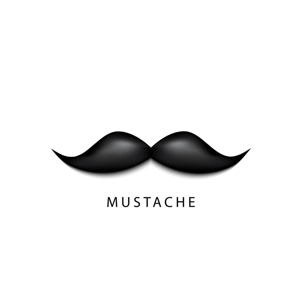 Vector Graphic of Black Mustache on White Background.