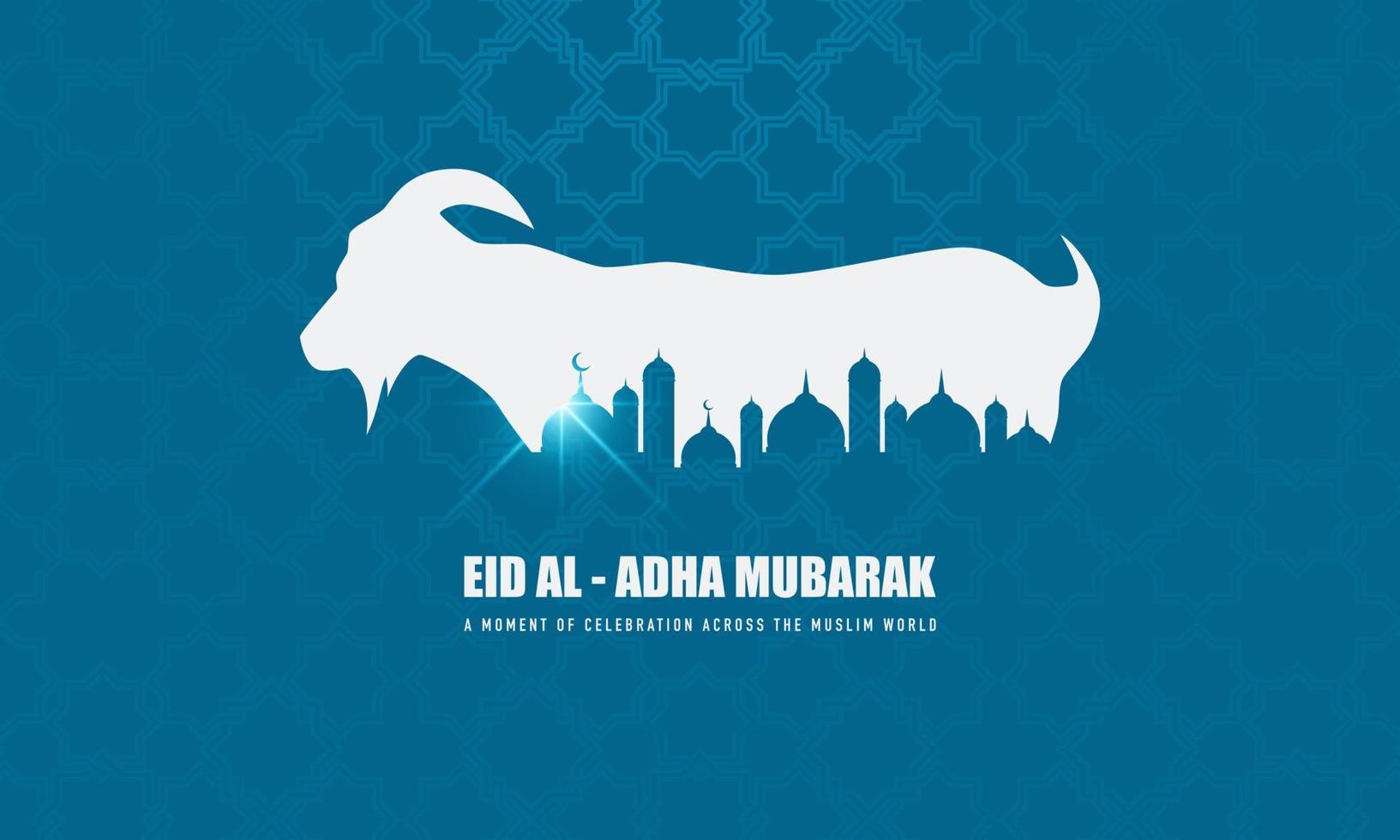 Eid Al Adha Background with Goat Illustration. Fit for greeting card, wallpaper and other. vector