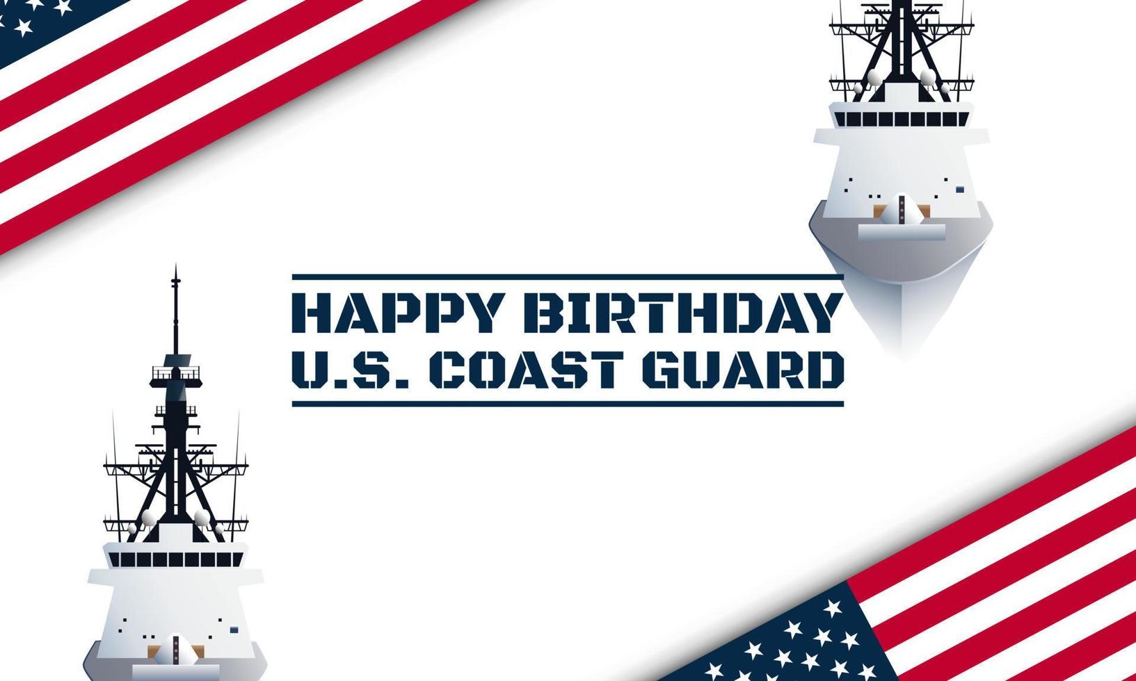 U.S. Coast Guard Birthday Background. vector