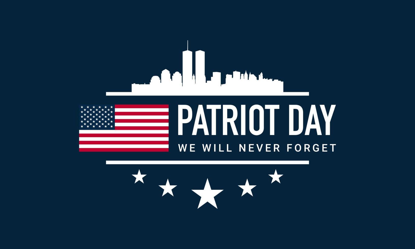 Patriot Day Background With New York City Silhouette. vector