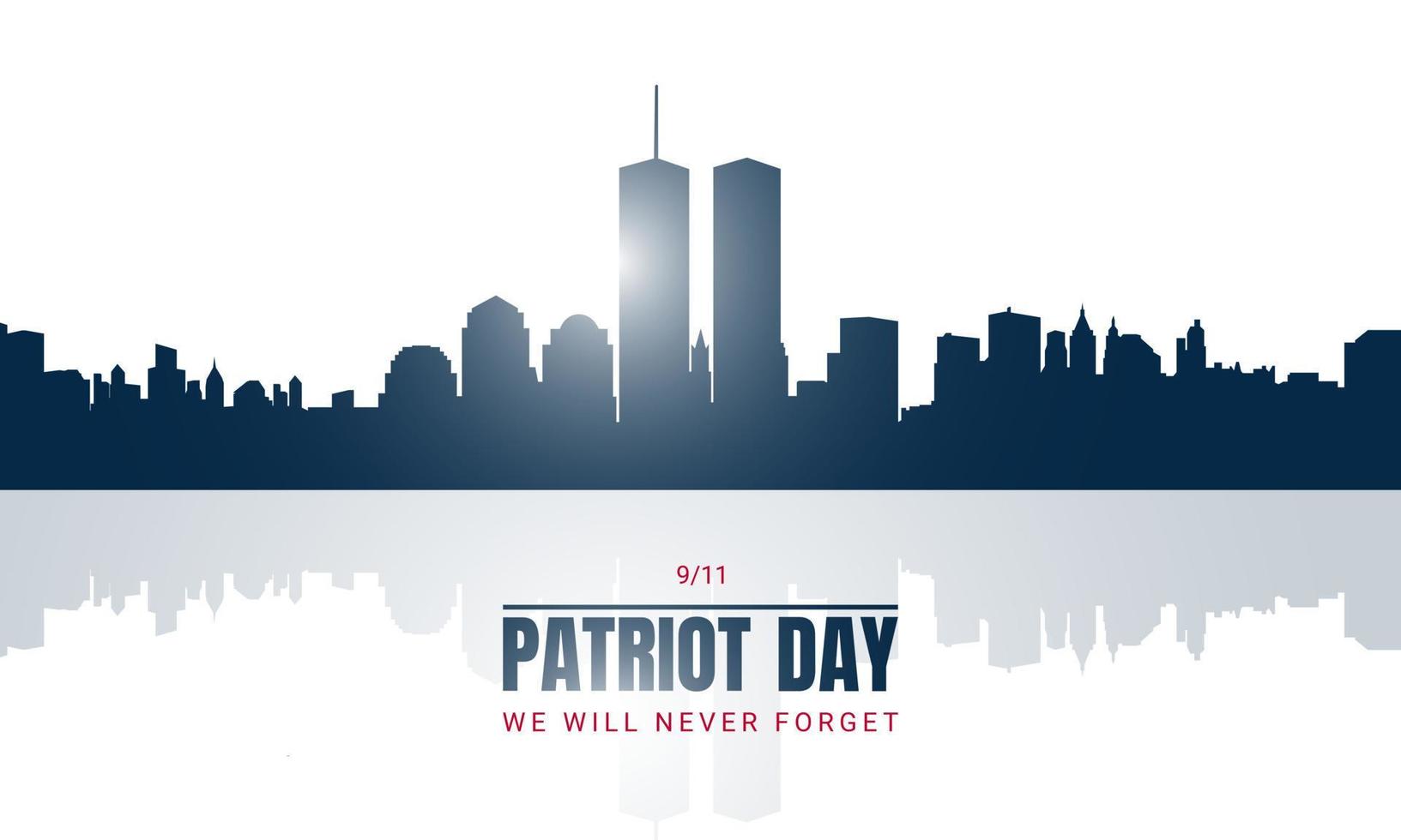 Patriot Day Background with New York City Silhouette. vector