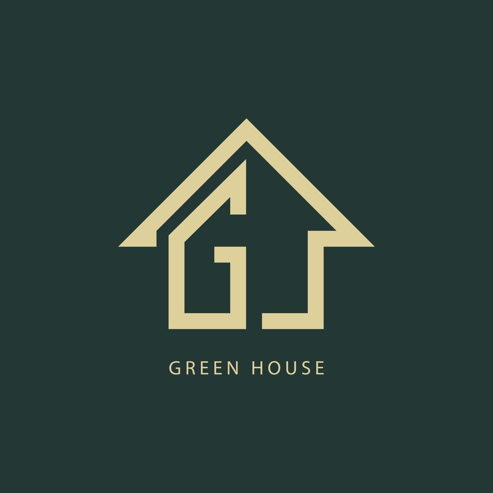 Letter G and House Icon Combination. Logo Design. vector