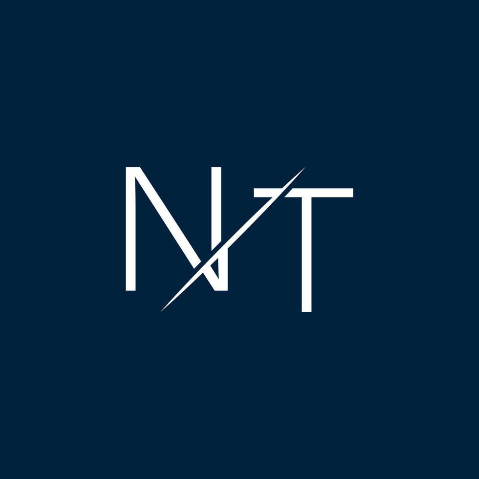 diseño del logotipo de la letra nt. vector