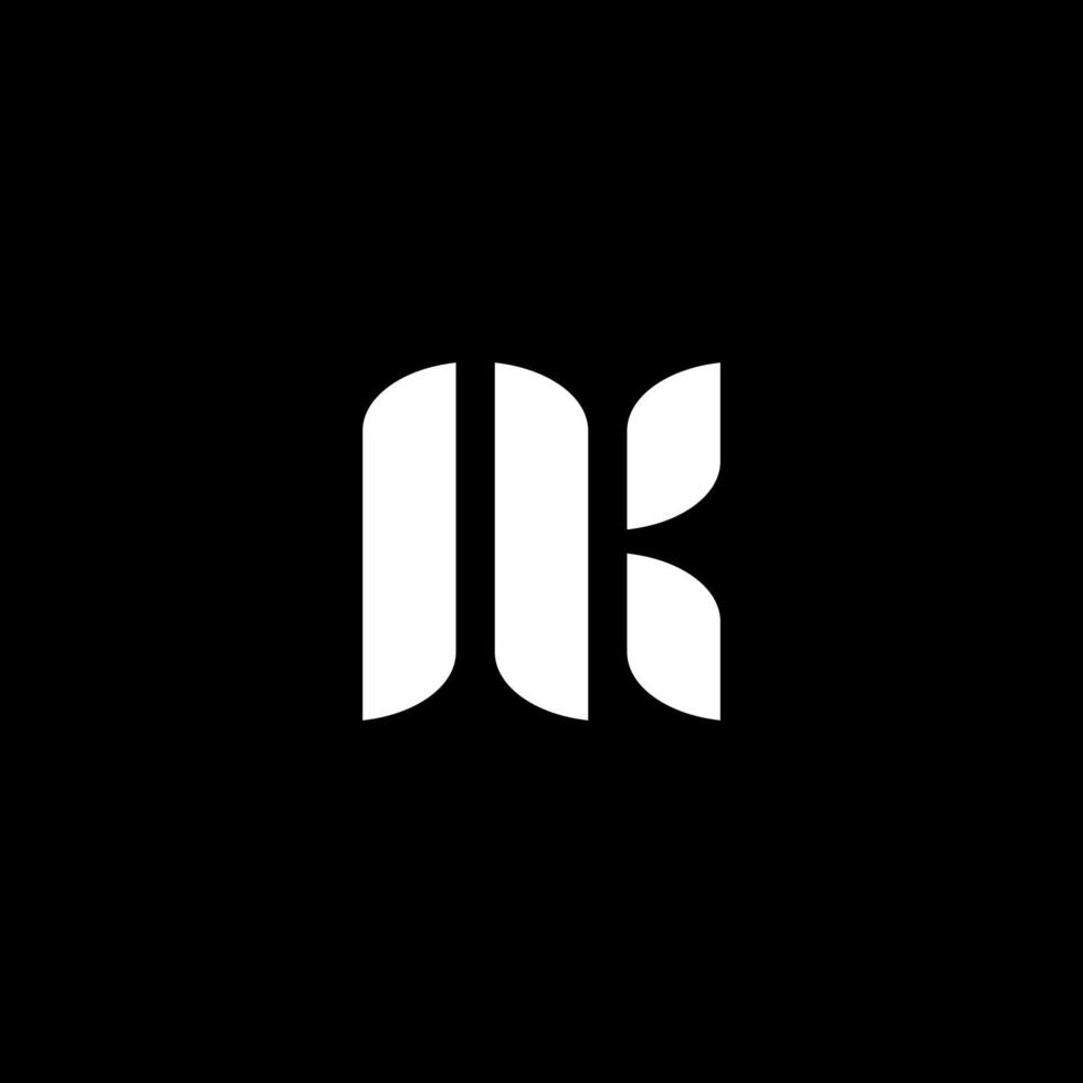 Initial Letter NK Logo Design. vector