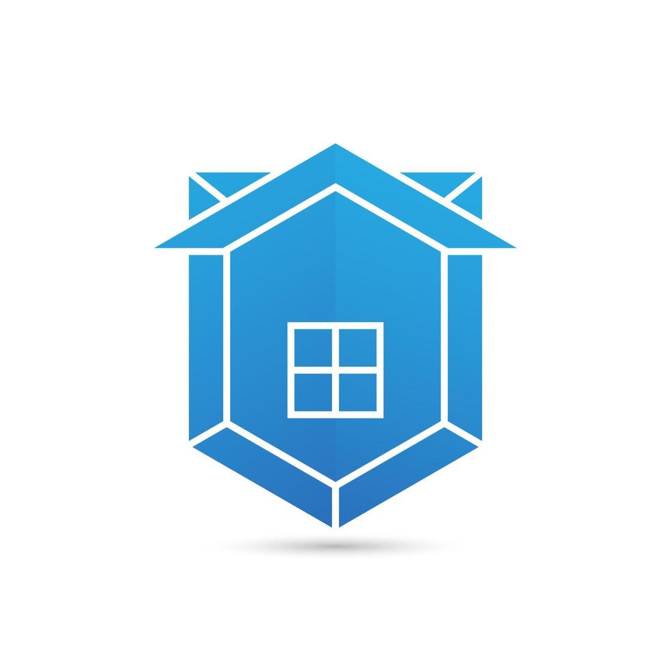 logotipo combinado de casa y escudo. ilustración vectorial vector