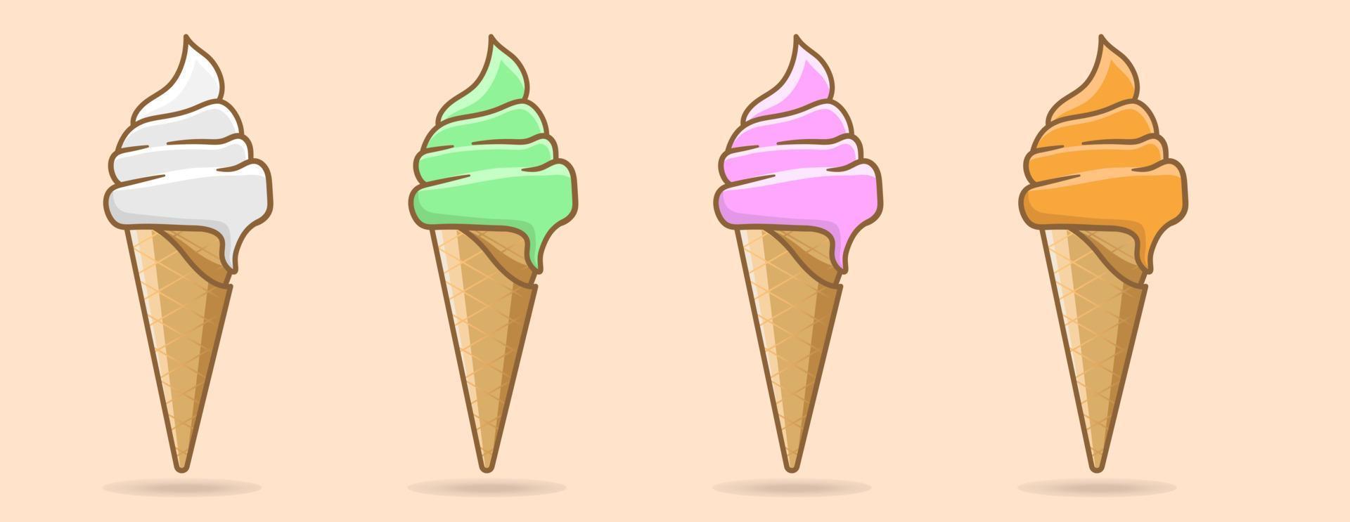 ice cream vector set style colorful