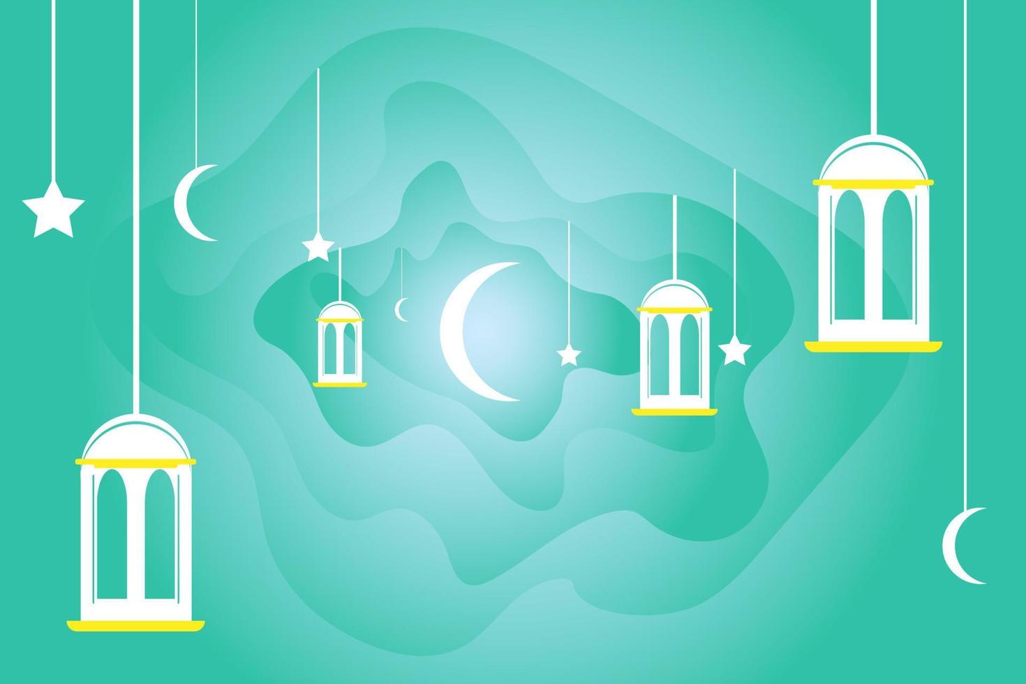 Ramadan kareem abstract background islamic latern vector