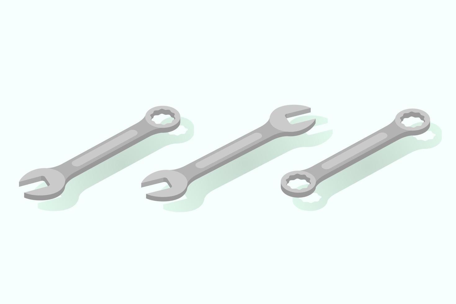 wrench for repair set vector