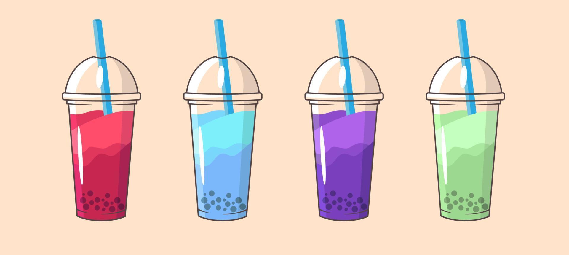 bubble tea vector collection colorful