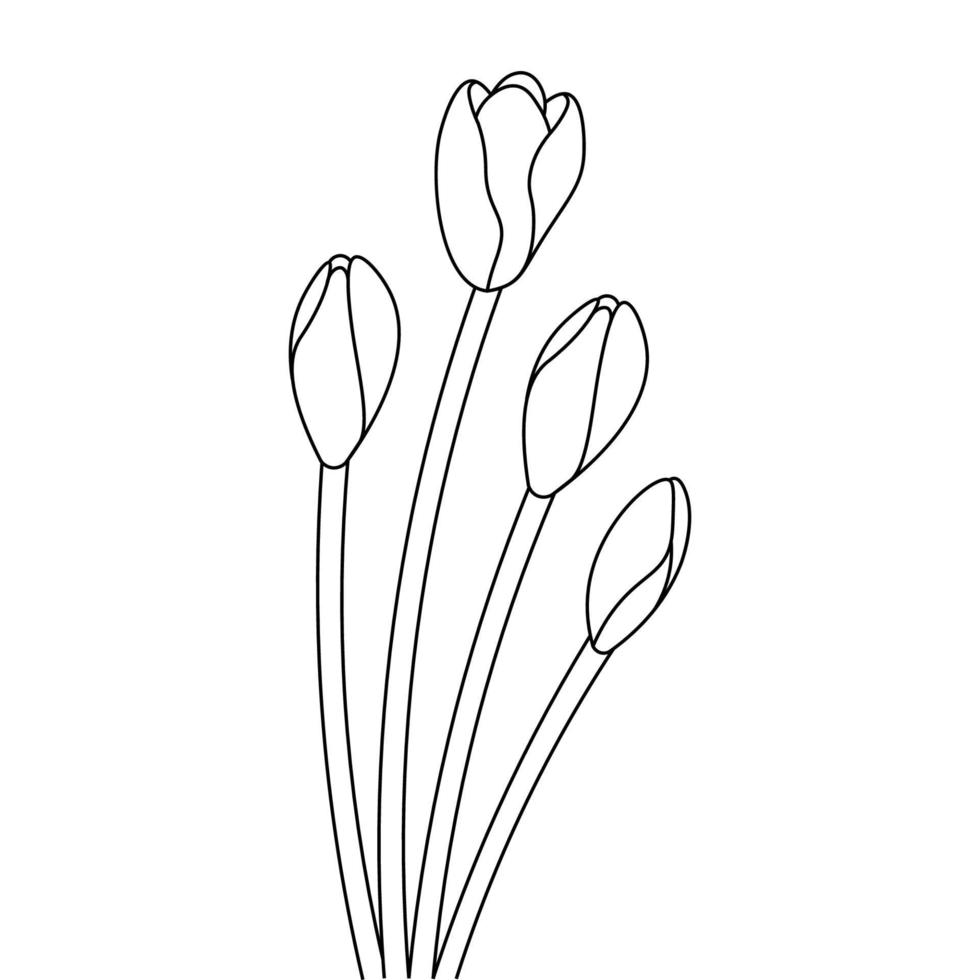 flower coloring page with hand drawn black and white design 6787933 ...