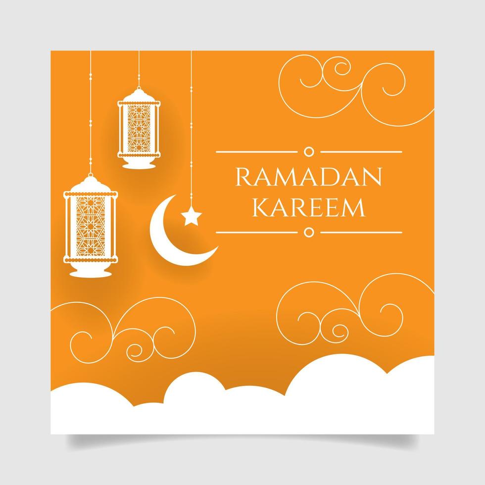 Ramadan greeting with lamp and moon. - Vector. vector