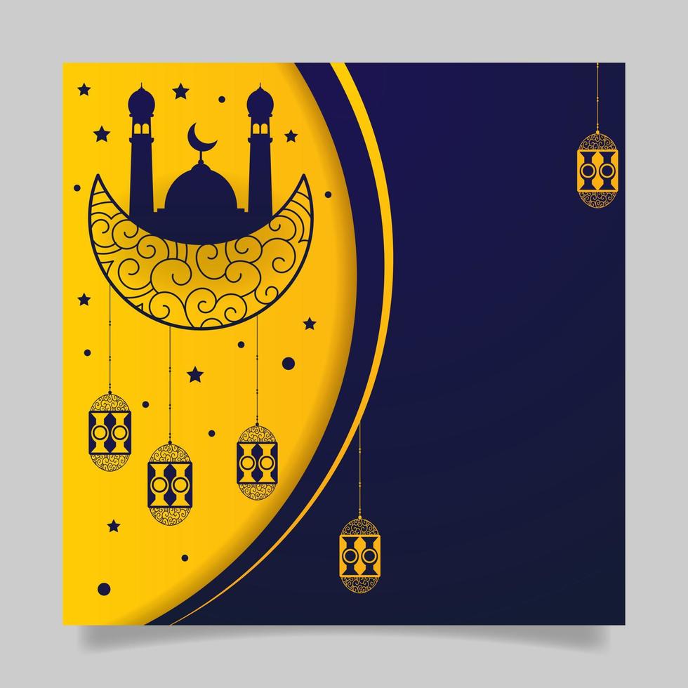 Ramadan kareem flat banner with text space. - Vector. vector