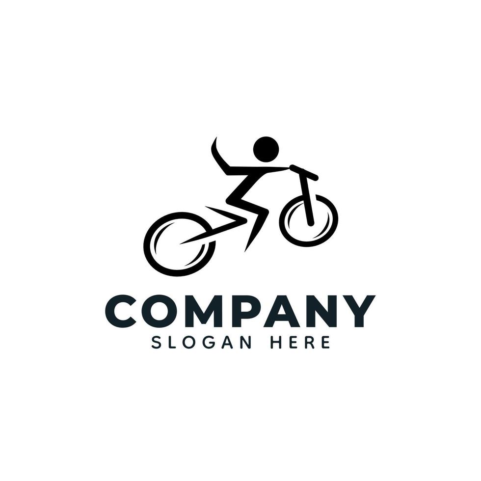 Bike symbol logo design, stylish event season racer. Cyclist, vector. vector