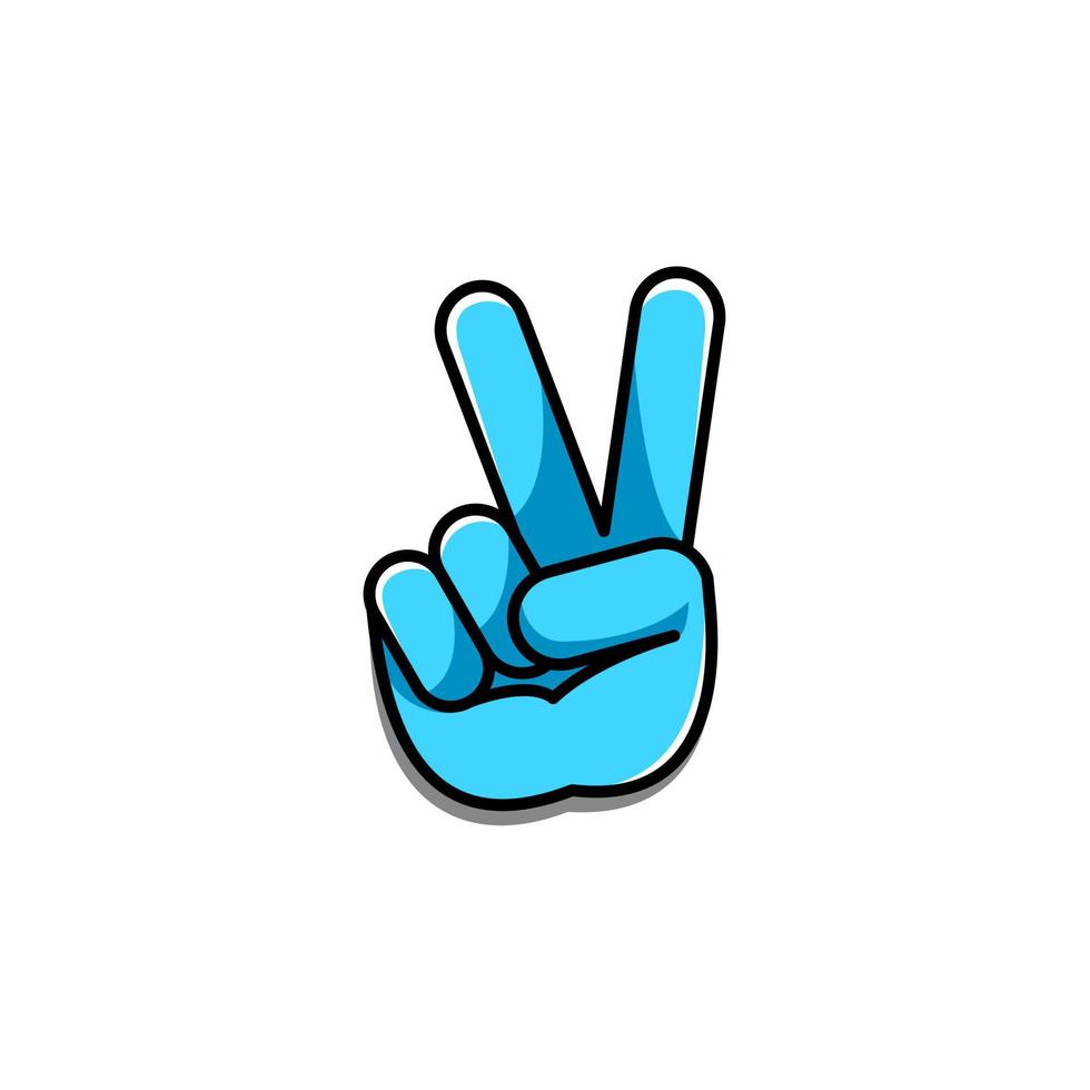 V hand gesture design for peace symbol or victory expression vector