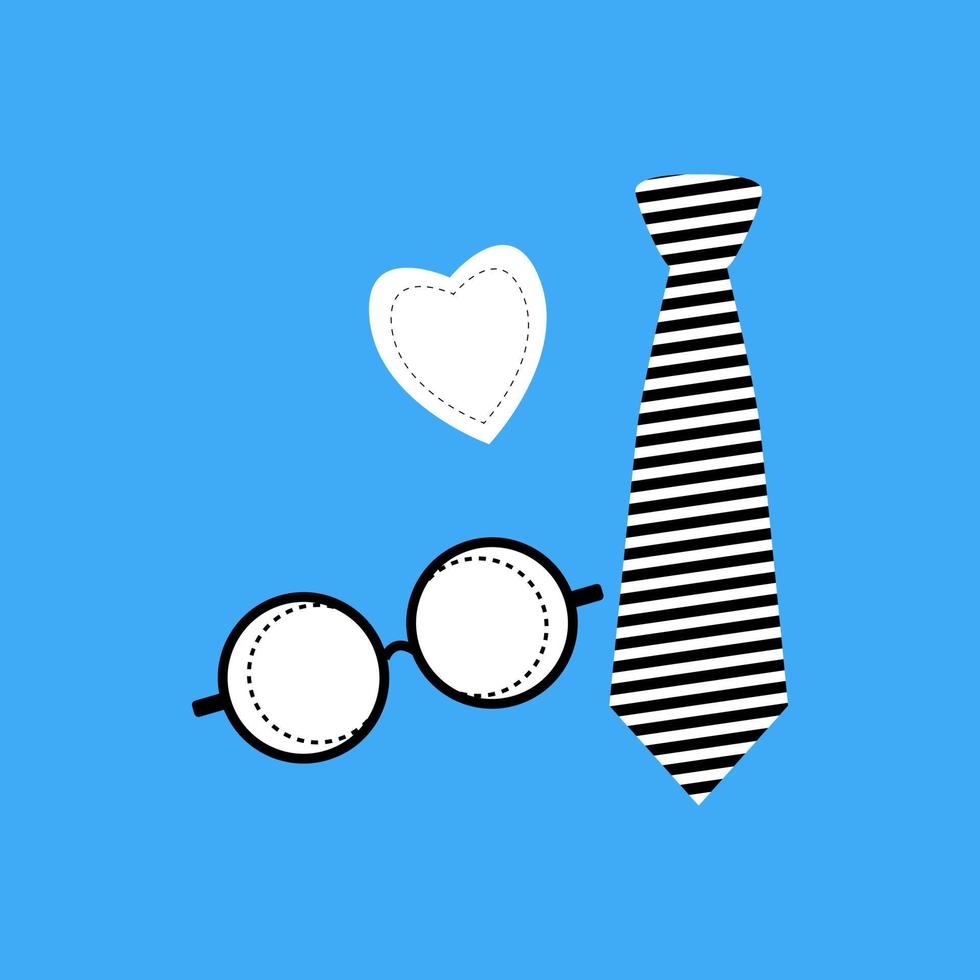 Happy father's day concept design tie and glasses vector