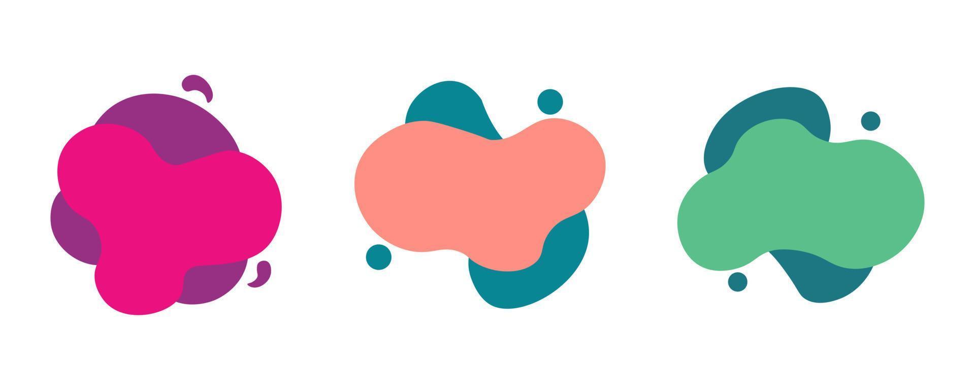 Liquid abstract geometric shapes, banners set. vector