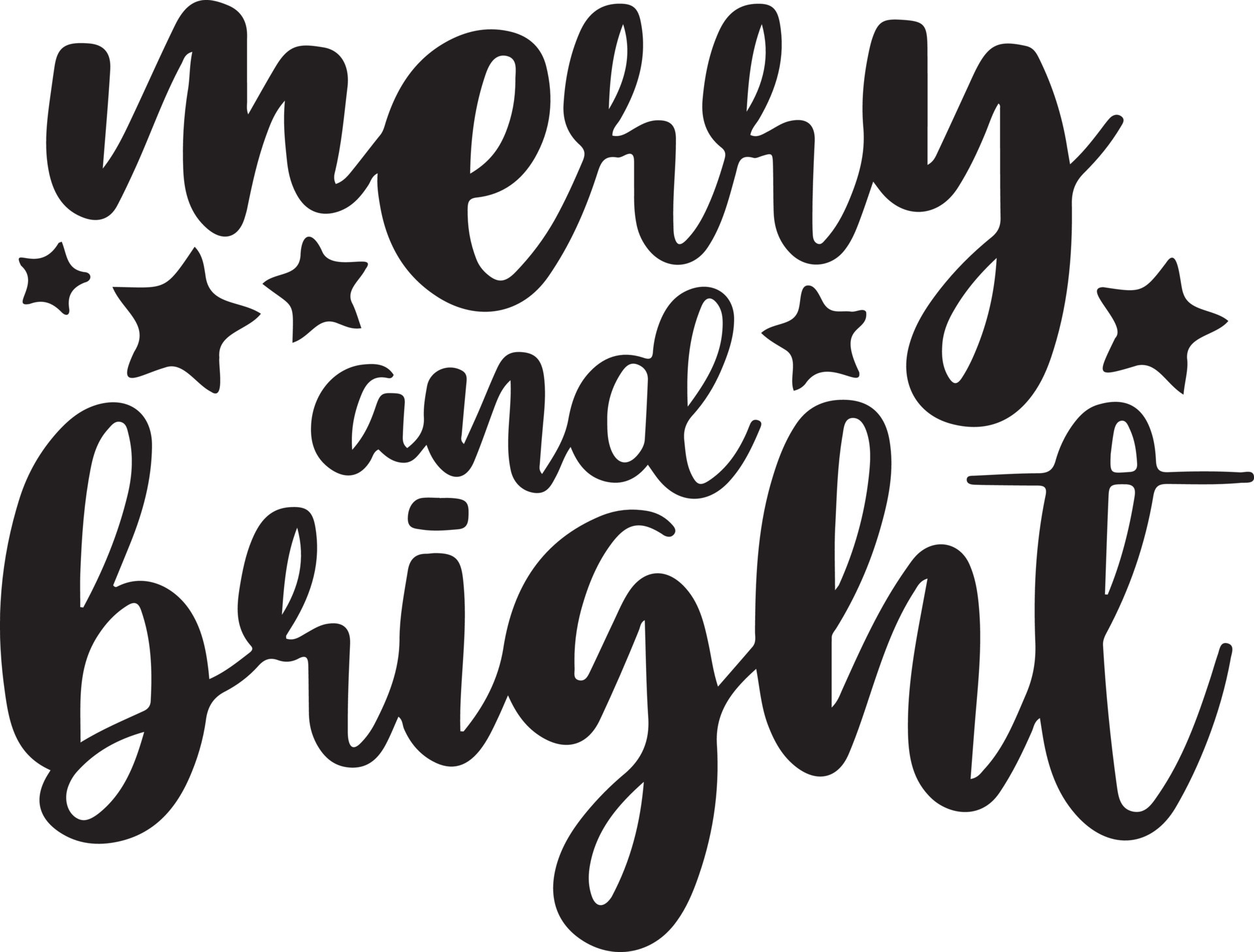 Merry and Bright 6788131 Vector Art at Vecteezy