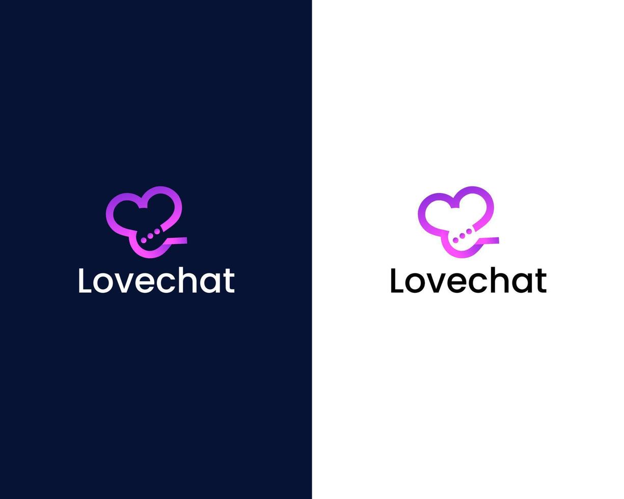 love with chat logo design template vector