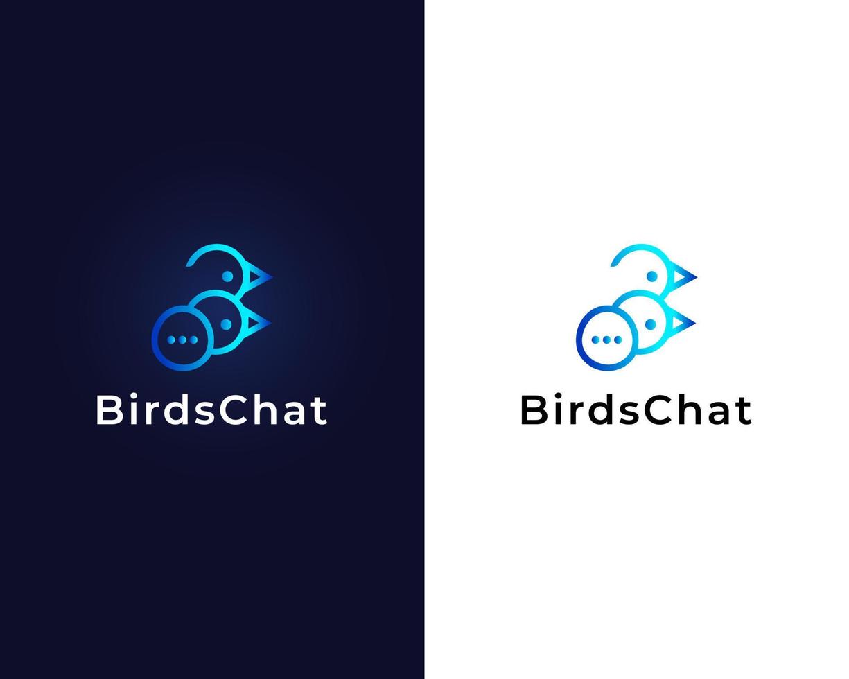 bird with chat sign logo design template vector