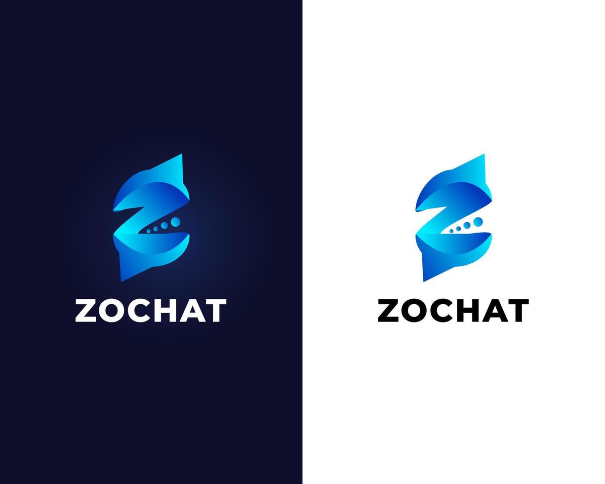 letra z con plantilla de diseño de logotipo de chat vector