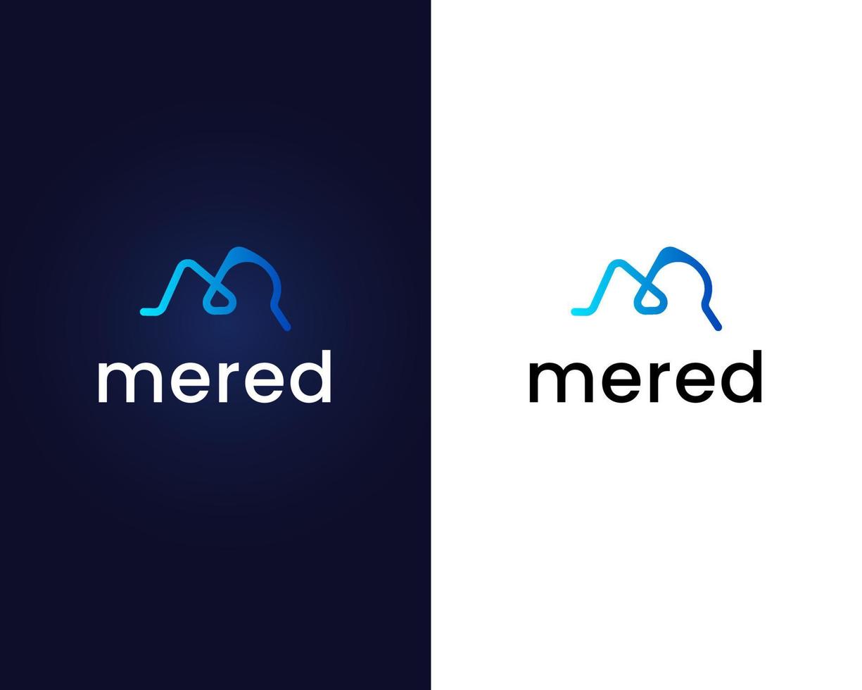 letter m and r logo design template vector