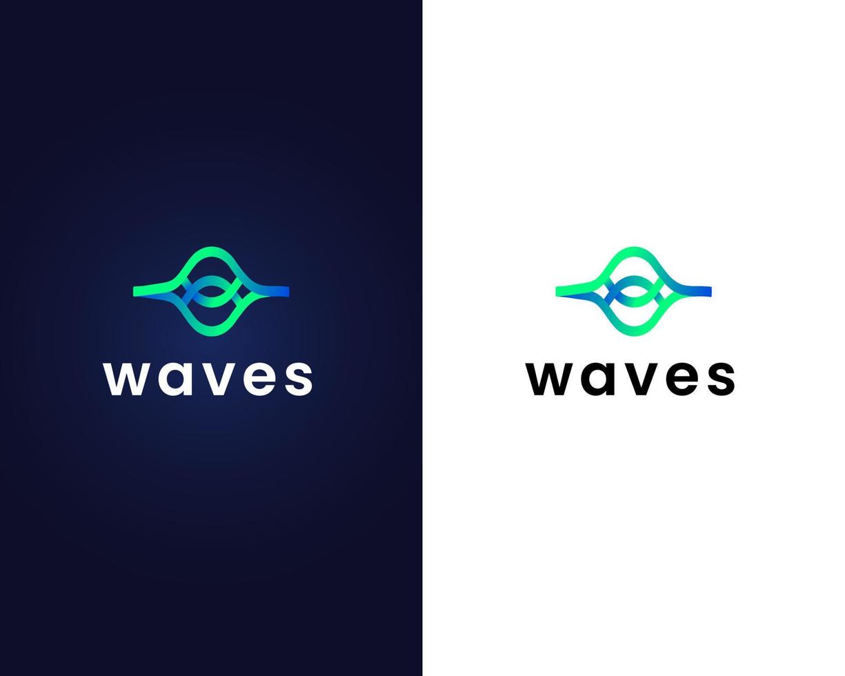 Wave flow logo design symbol vector