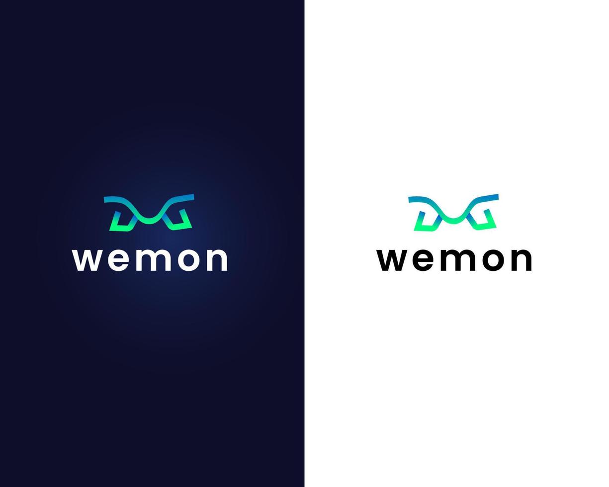 letter w and m logo design template vector