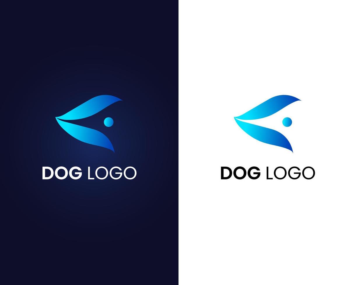 dog head logo design template vector