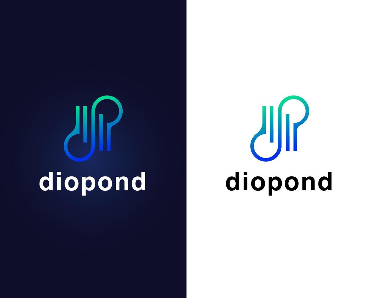 plantilla de diseño de logotipo letra d y p vector