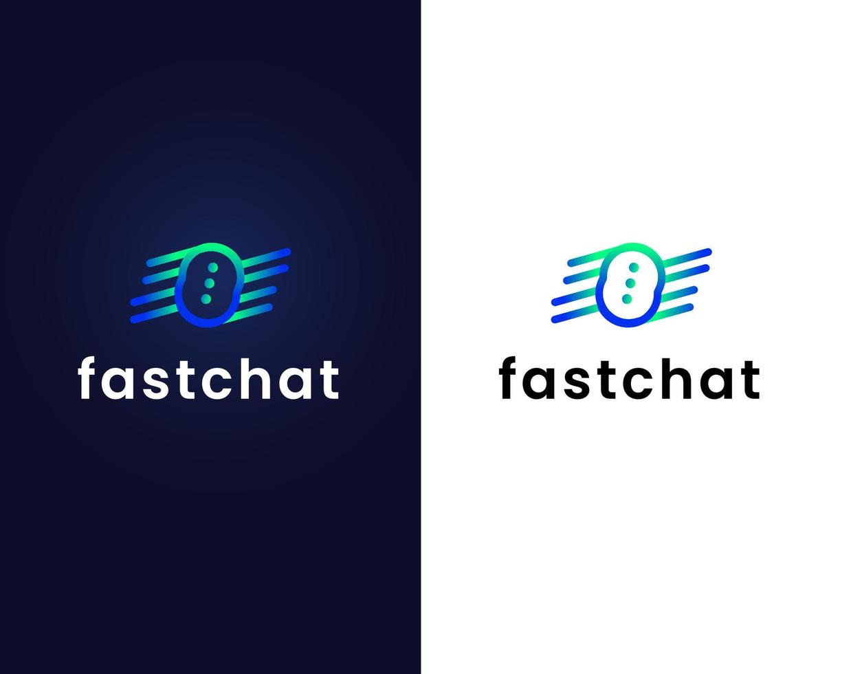 plantilla de diseño de logotipo de chat rápido vector