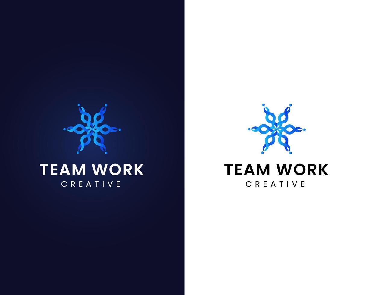 team work logo design template vector