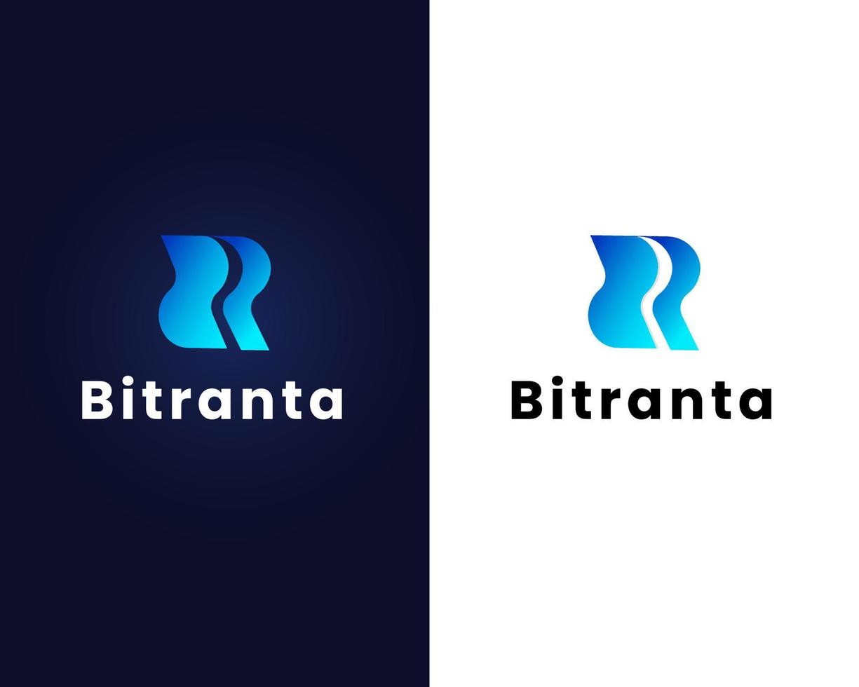 plantilla de diseño de logotipo de letra b y r vector