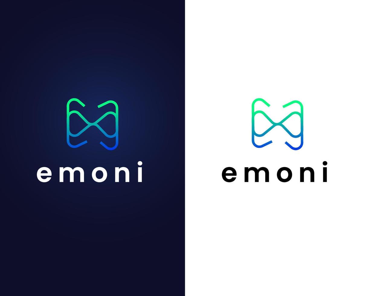 letter e and m logo design template vector