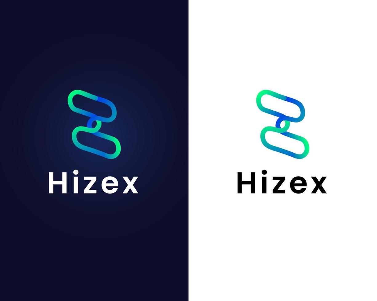 plantilla de diseño de logotipo de letra z y h vector