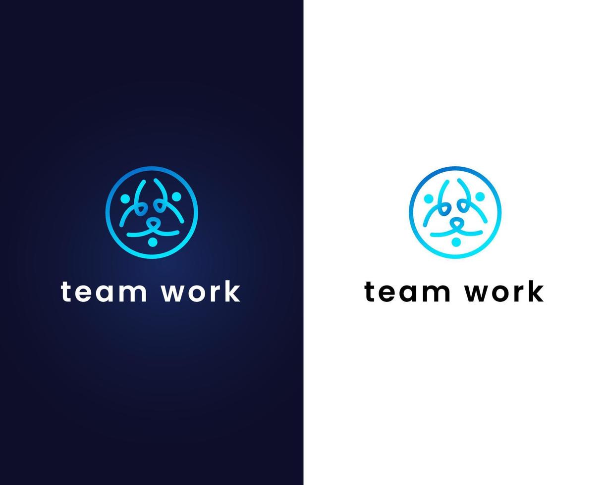 plantilla de diseño de logotipo de trabajo en equipo vector