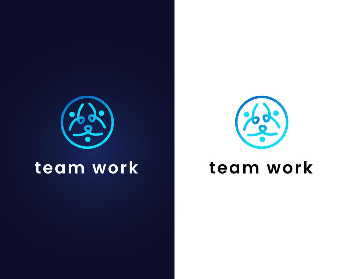 team work logo design template vector
