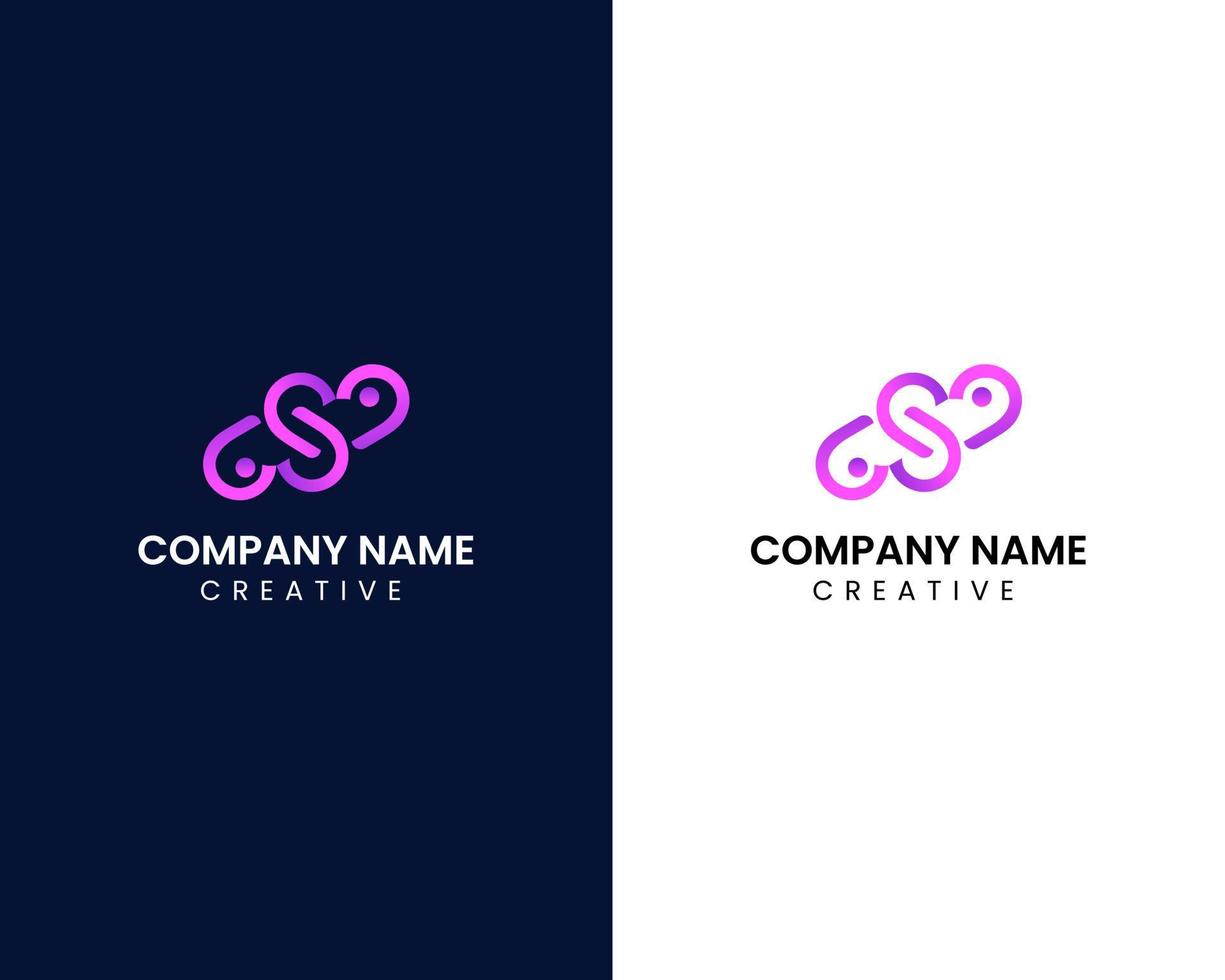 letter 6 and s and 9 logo design template vector