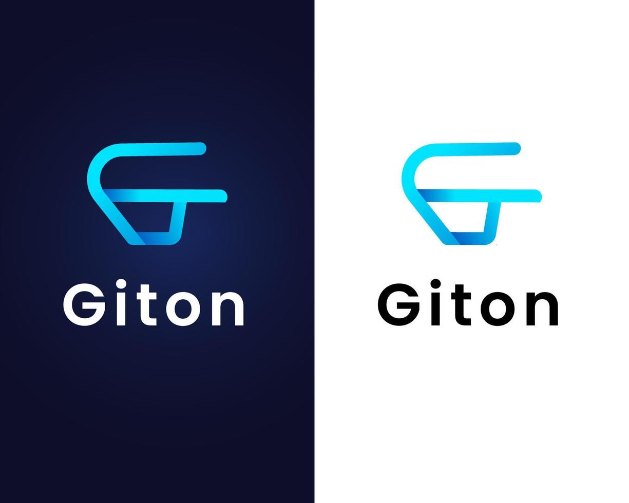 letter g and t logo design template vector