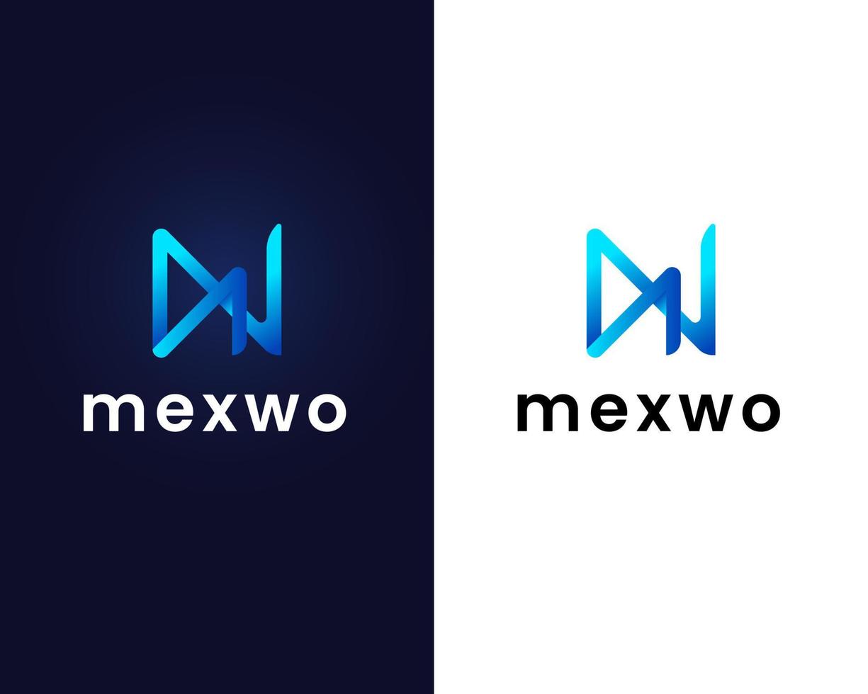 letter m and w logo design template vector