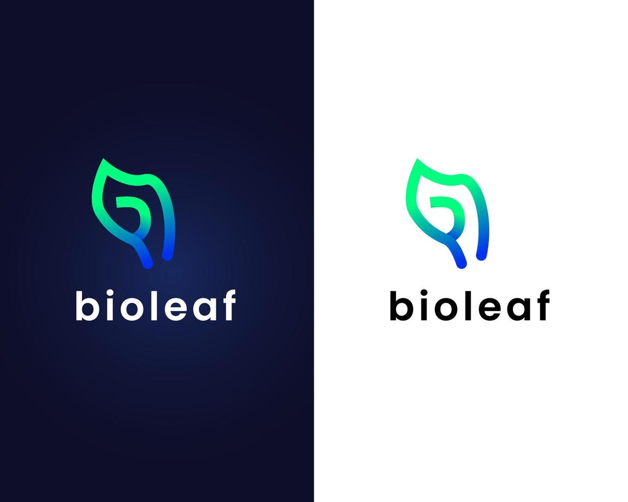 letter b with leaf logo design template vector