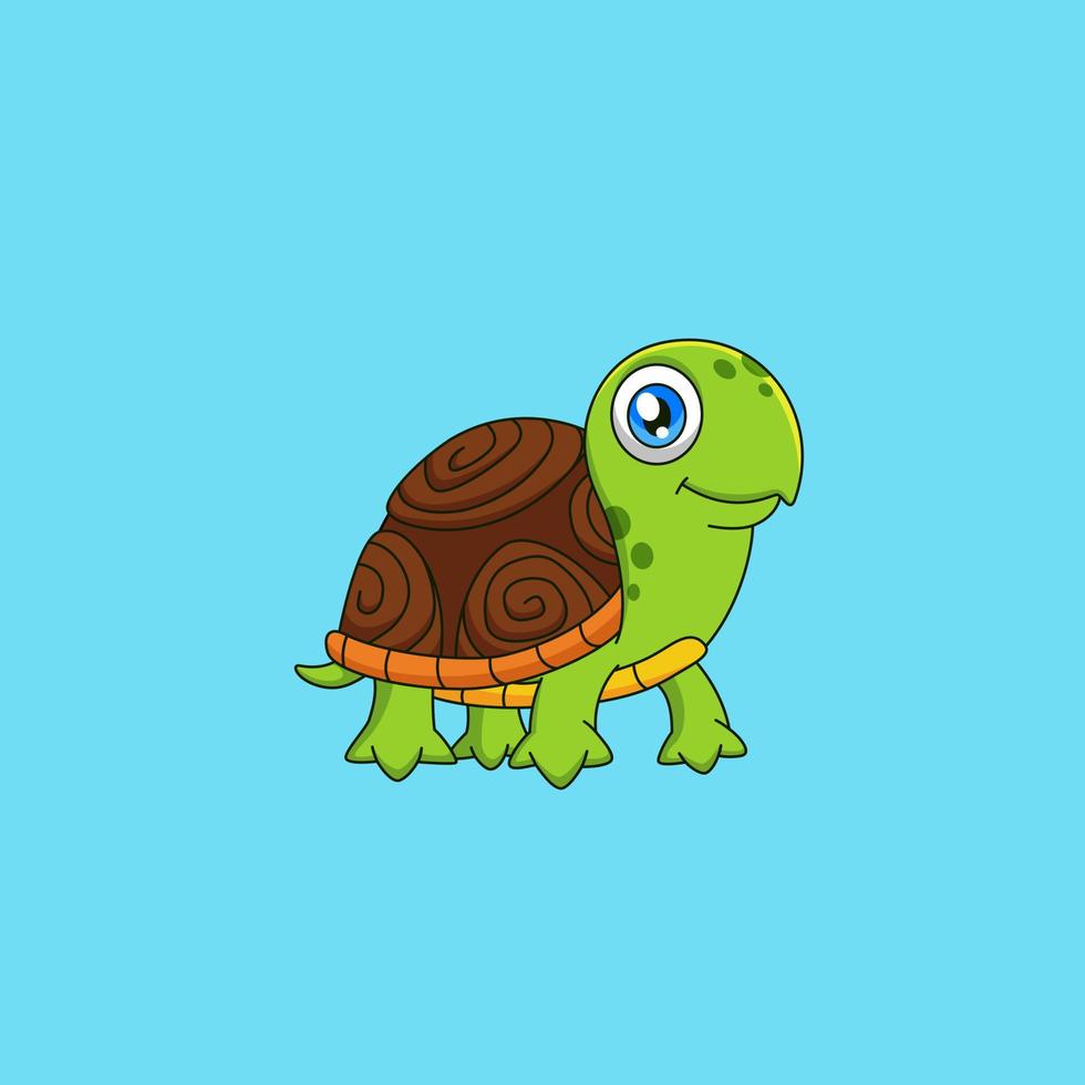 tortuga linda de dibujos animados. ilustración vectorial vector