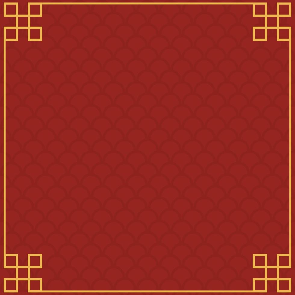 Chinese frame background. Red and yellow gold. Vector illustration