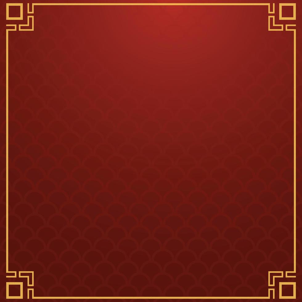 Chinese frame background. Red and yellow gold. Vector illustration