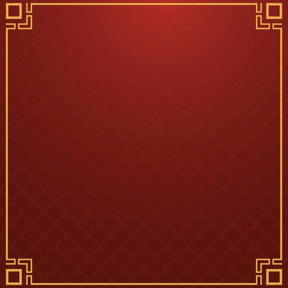 Chinese frame background. Red and yellow gold. Vector illustration