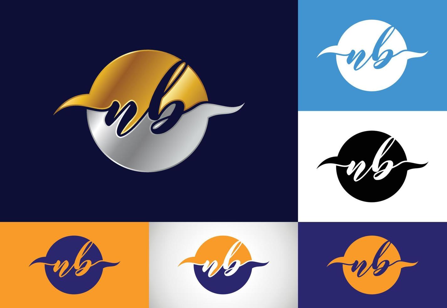 Initial Monogram Letter N B Logo Design Vector. Graphic Alphabet Symbol For Corporate Business vector
